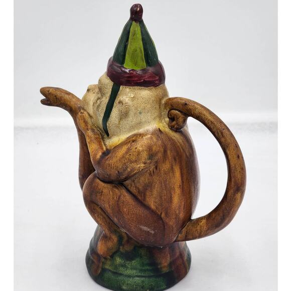 Vintage Circus Monkey Teapot Music Harmonica Snake Spout Whimsical Rare Quirk 9" - Picture 11 of 16